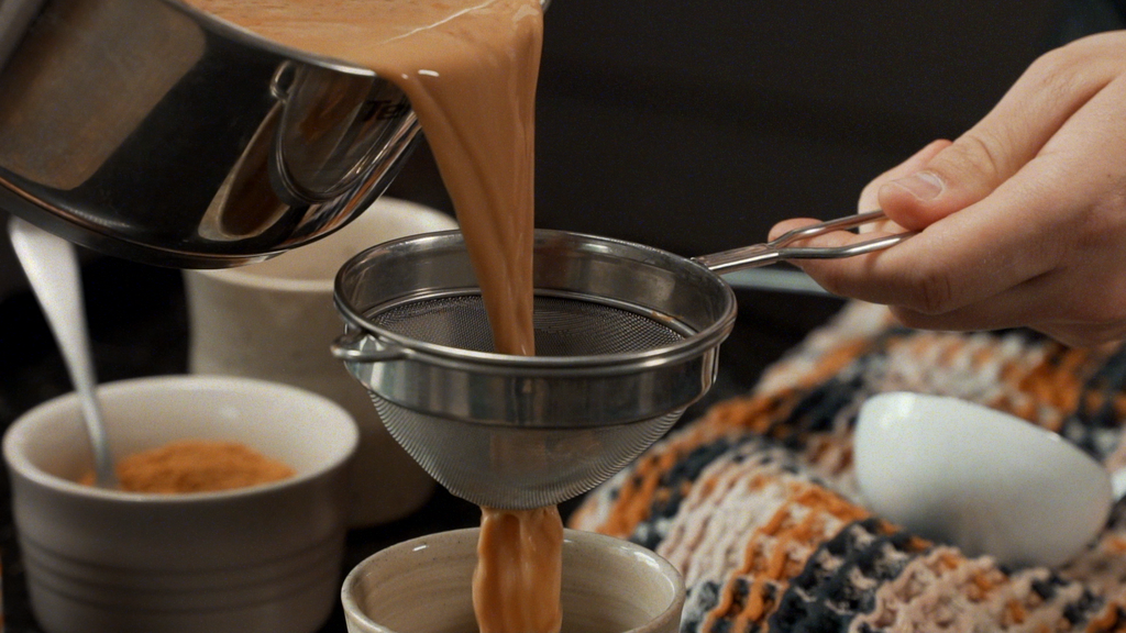 Add sweetener to your liking, strain & serve